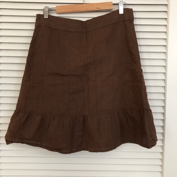 Anthropologie • Maeve Linen ruffle hem skirt - Picture 2 of 3